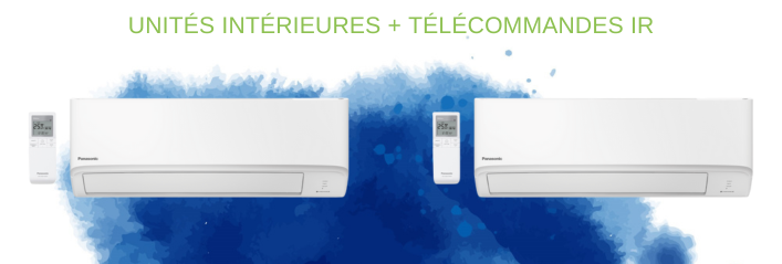 Composition du pack bi-splits avec deux unités intérieures TZ et deux télécommandes infrarouge